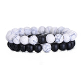 White - Black Bead Bracelet