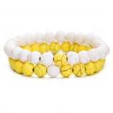 White - Black Bead Bracelet