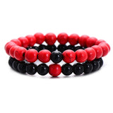 White - Black Bead Bracelet