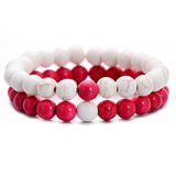 White - Black Bead Bracelet