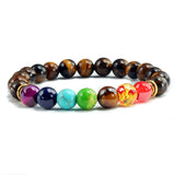 Tiger Eye 7 Chakra Bead Bracelet