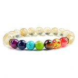 Tiger Eye 7 Chakra Bead Bracelet