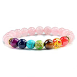 Tiger Eye 7 Chakra Bead Bracelet