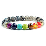 Tiger Eye 7 Chakra Bead Bracelet