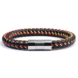 Red - Yellow Leather Bracelet