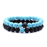 Blue - Black Bead Bracelet