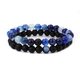 Blue - Black Bead Bracelet