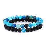 Blue - Black Bead Bracelet