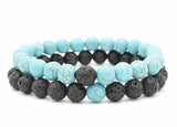Grey - Black Bead Bracelet