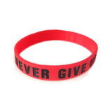 "Never give up"&"No Pain No Gian" Motivational Bracelet