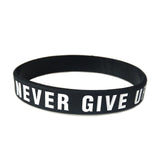 "Never give up"&"No Pain No Gian" Motivational Bracelet